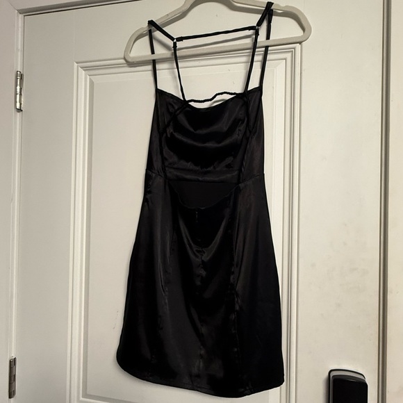 2Bella Dresses & Skirts - 2Bella Chic Black Satin Mini Dress